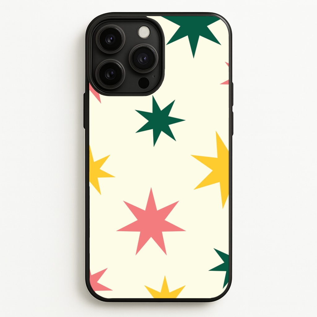 Colourful Christmas Stars Pattern iPhone 13 Pro Max Case