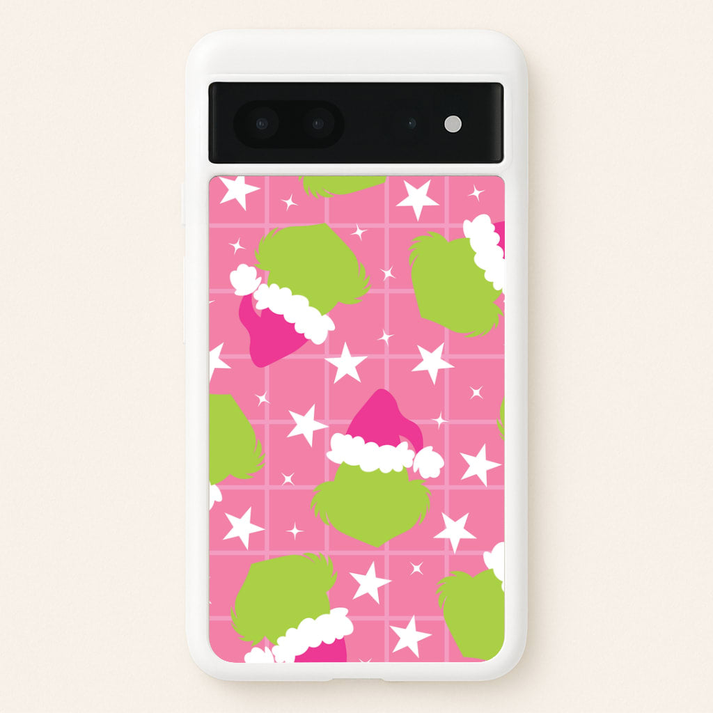 Pink Green Creature Xmas Pattern Google Pixel 7 Case