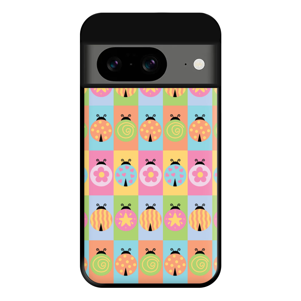 Cartoon Ladybugs Colourful Pattern Google Pixel 8a Case