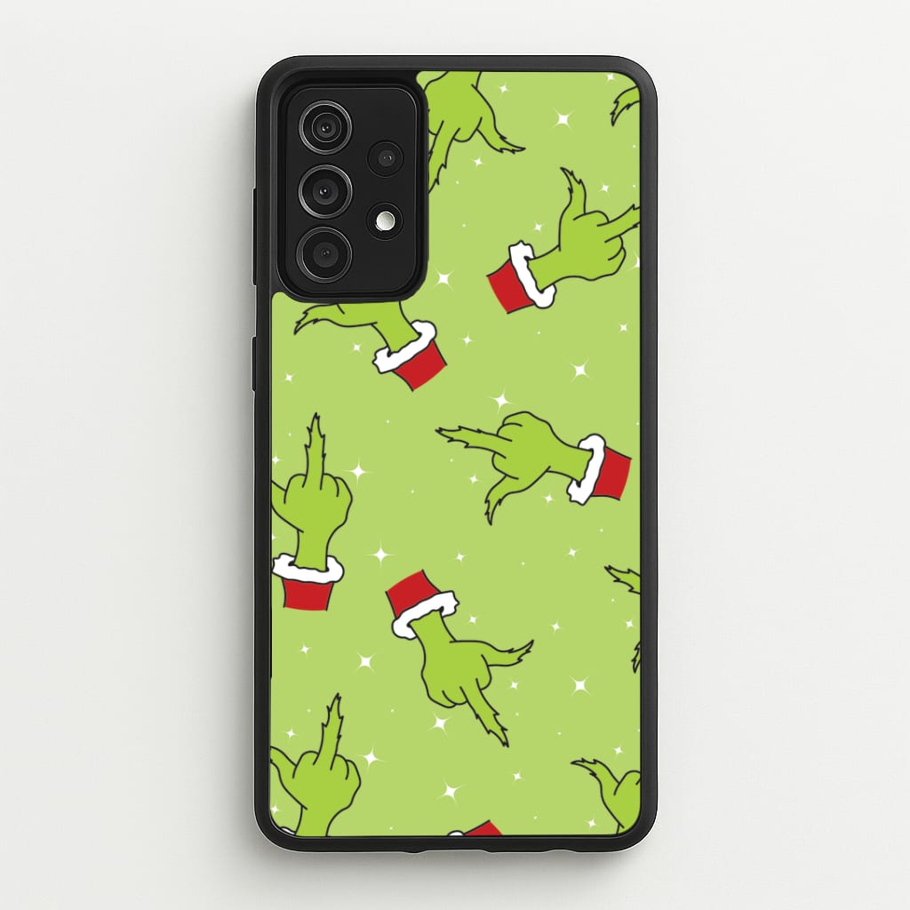 Green Middle Finger Christmas Pattern Galaxy A52 / A52s Case