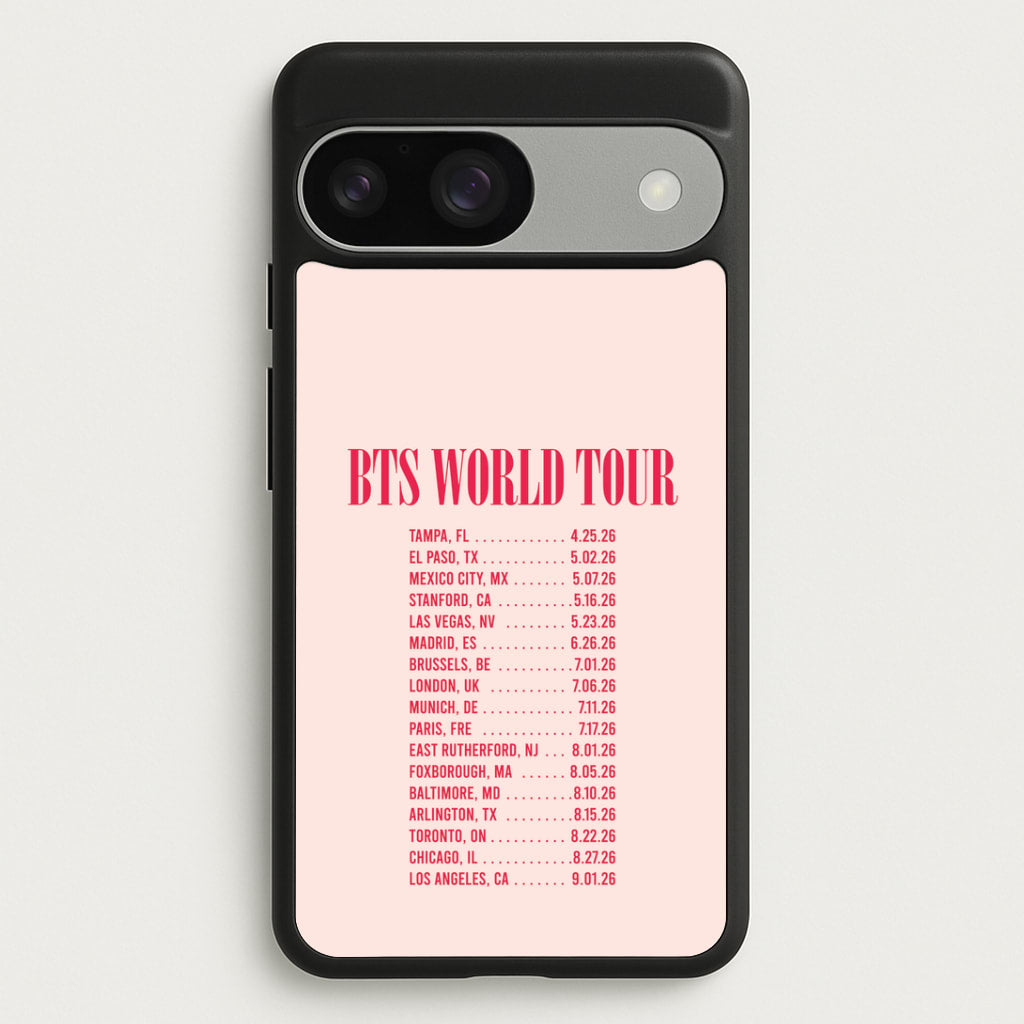 K-Pop Band World Tour List 2026 Google Pixel 9 / 9 Pro Case