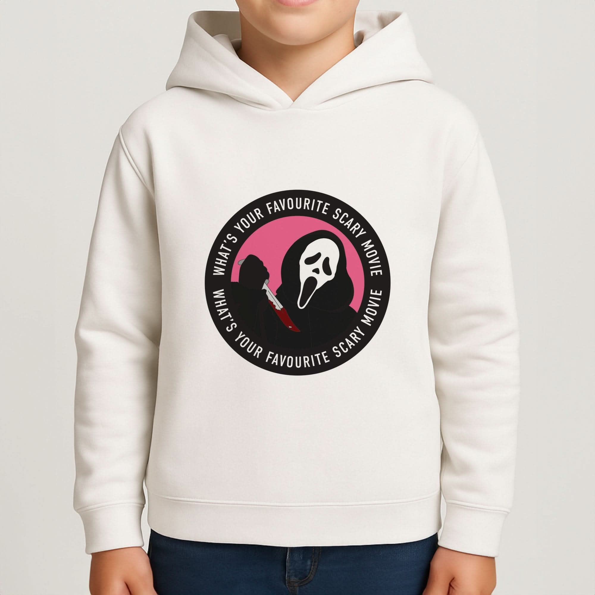 What's Your Favourite Scary Movie Badge Boys Hoodie