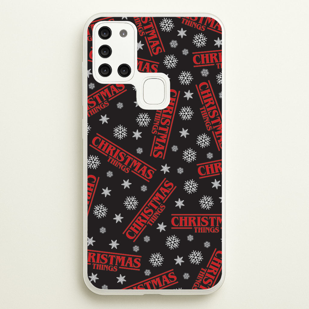 Christmas Things Snowflake Pattern Galaxy A21s Case