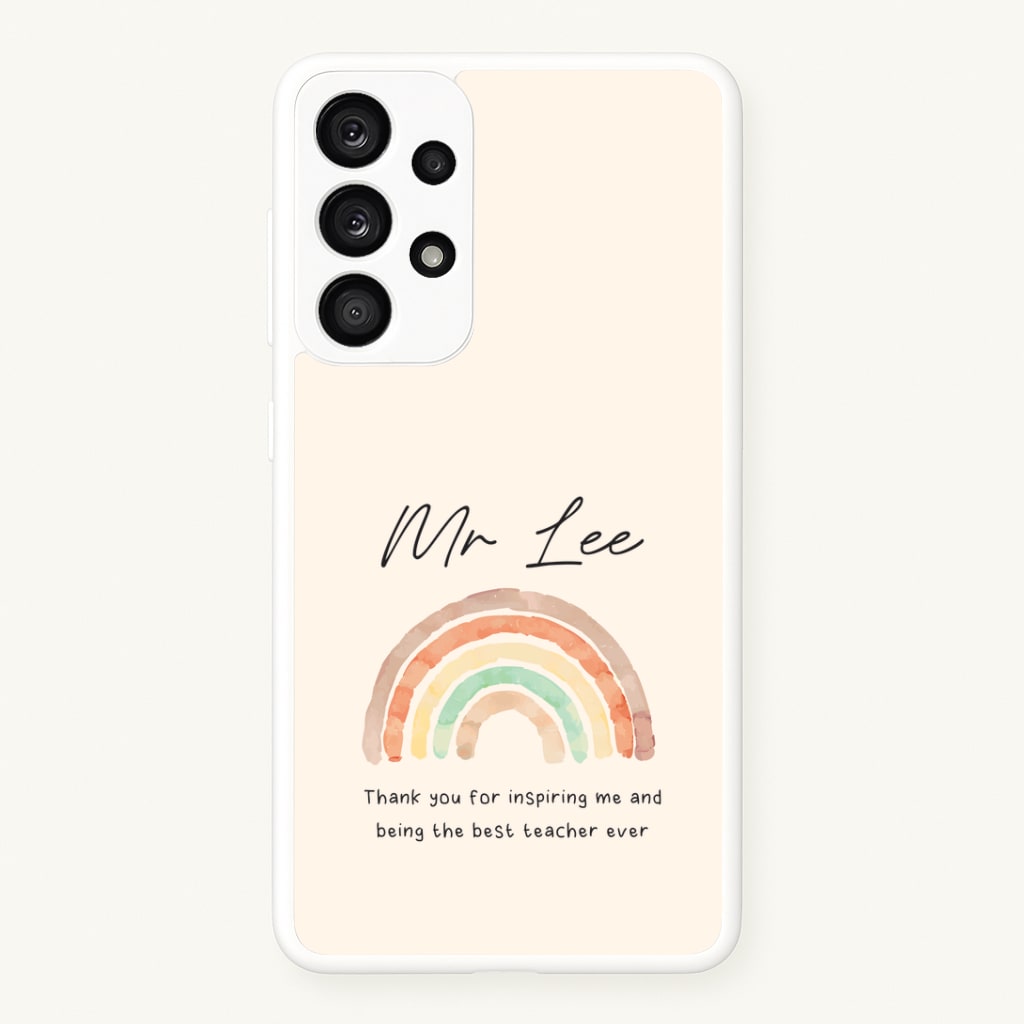 Biege Personalised Teacher Rainbow Galaxy A53 Case