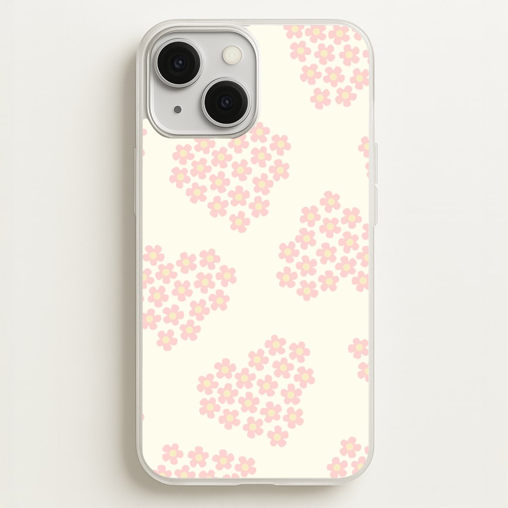 Flower Hearts Pattern iPhone 13 Case