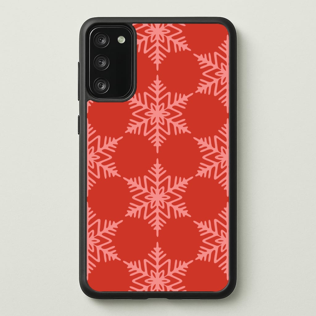 Red Giant Snowflakes Christmas Pattern Galaxy S20 Case