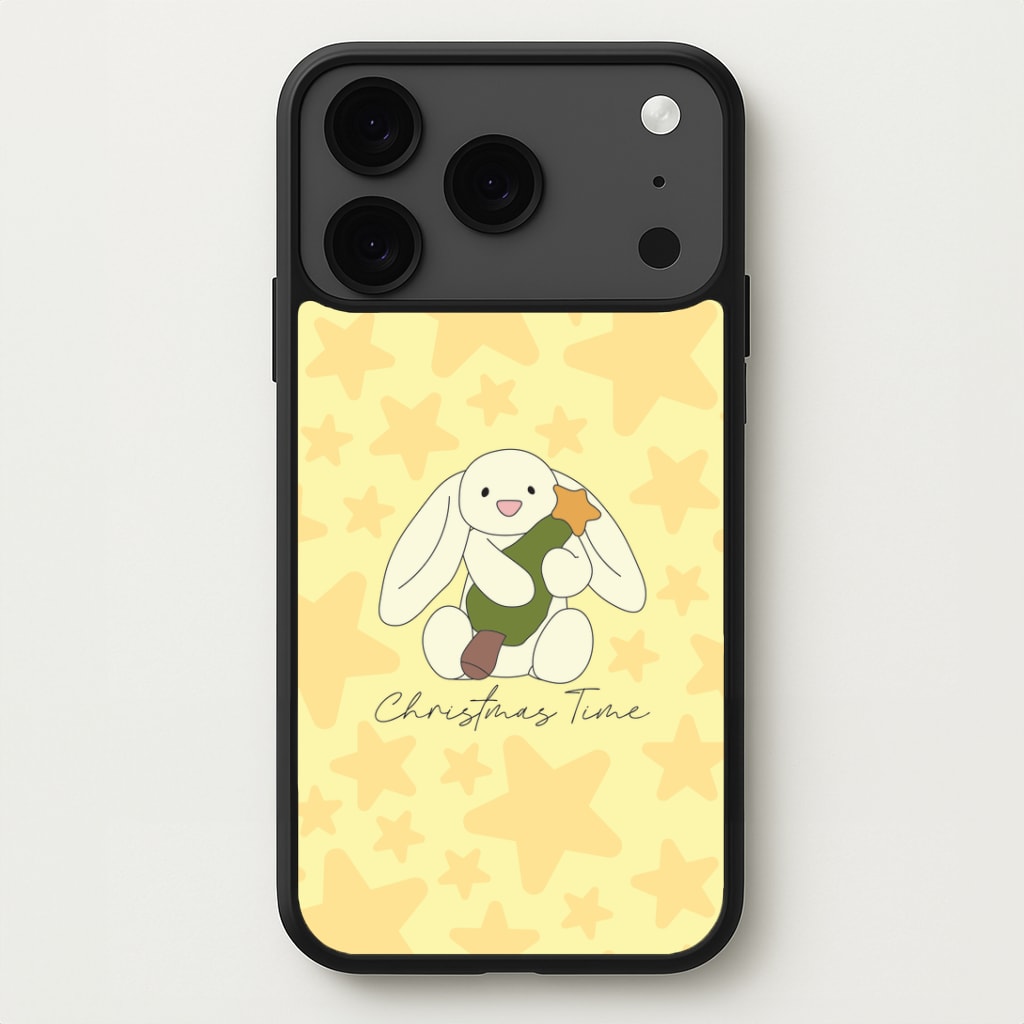 Christmas Bunny Stars Plush iPhone 17 Pro Max Case
