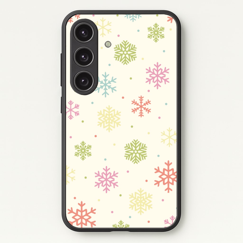 Pastel Snowflakes Pattern Galaxy S25 Case