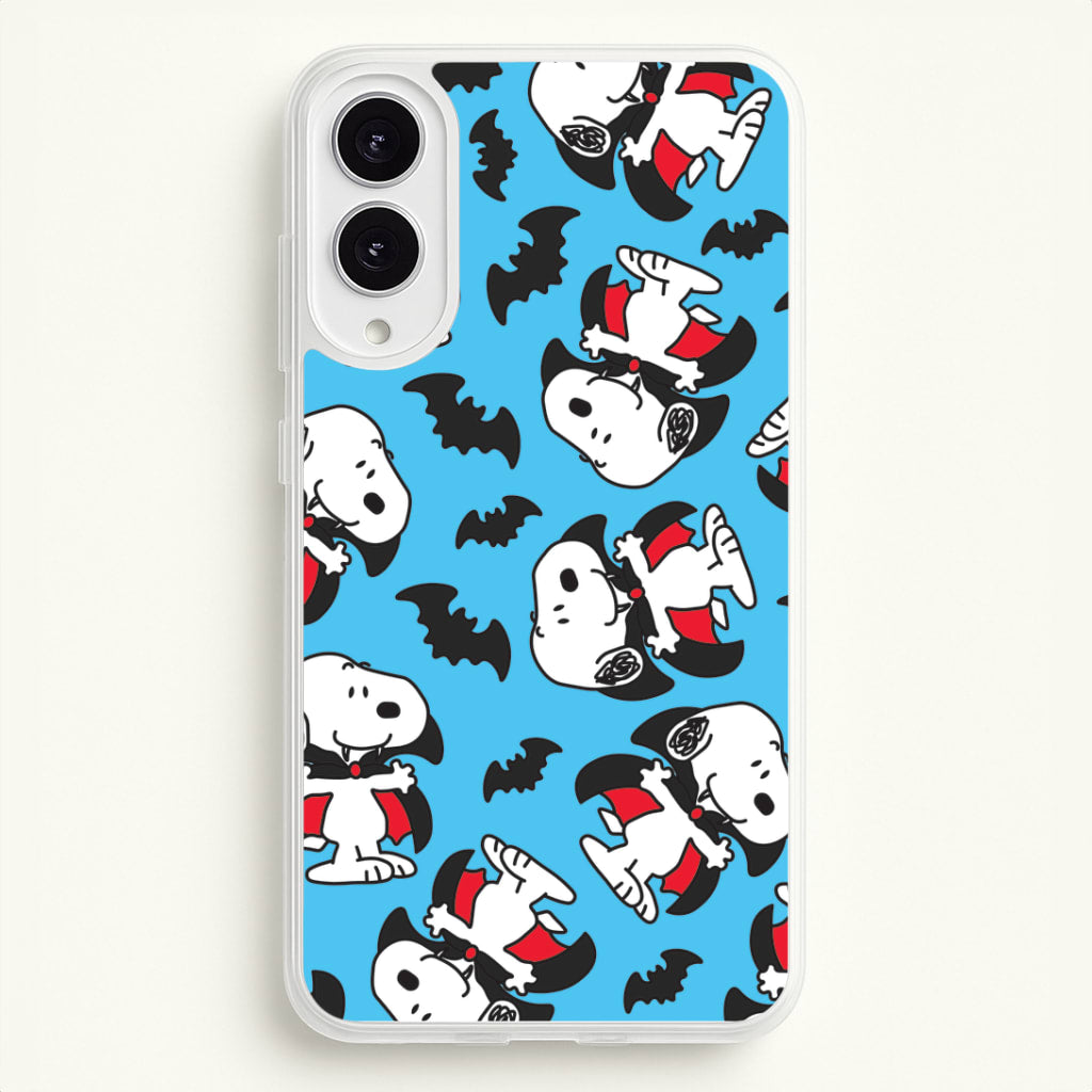 Cartoon Beagle Vampire And Bats Pattern Galaxy S25 Edge Case