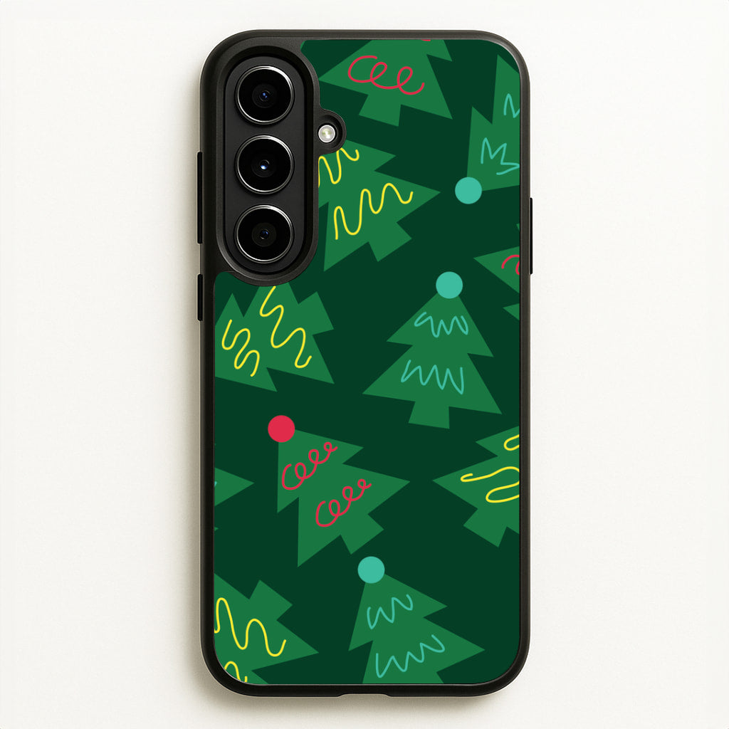 Abstract Christmas Trees Pattern Galaxy A56 Case