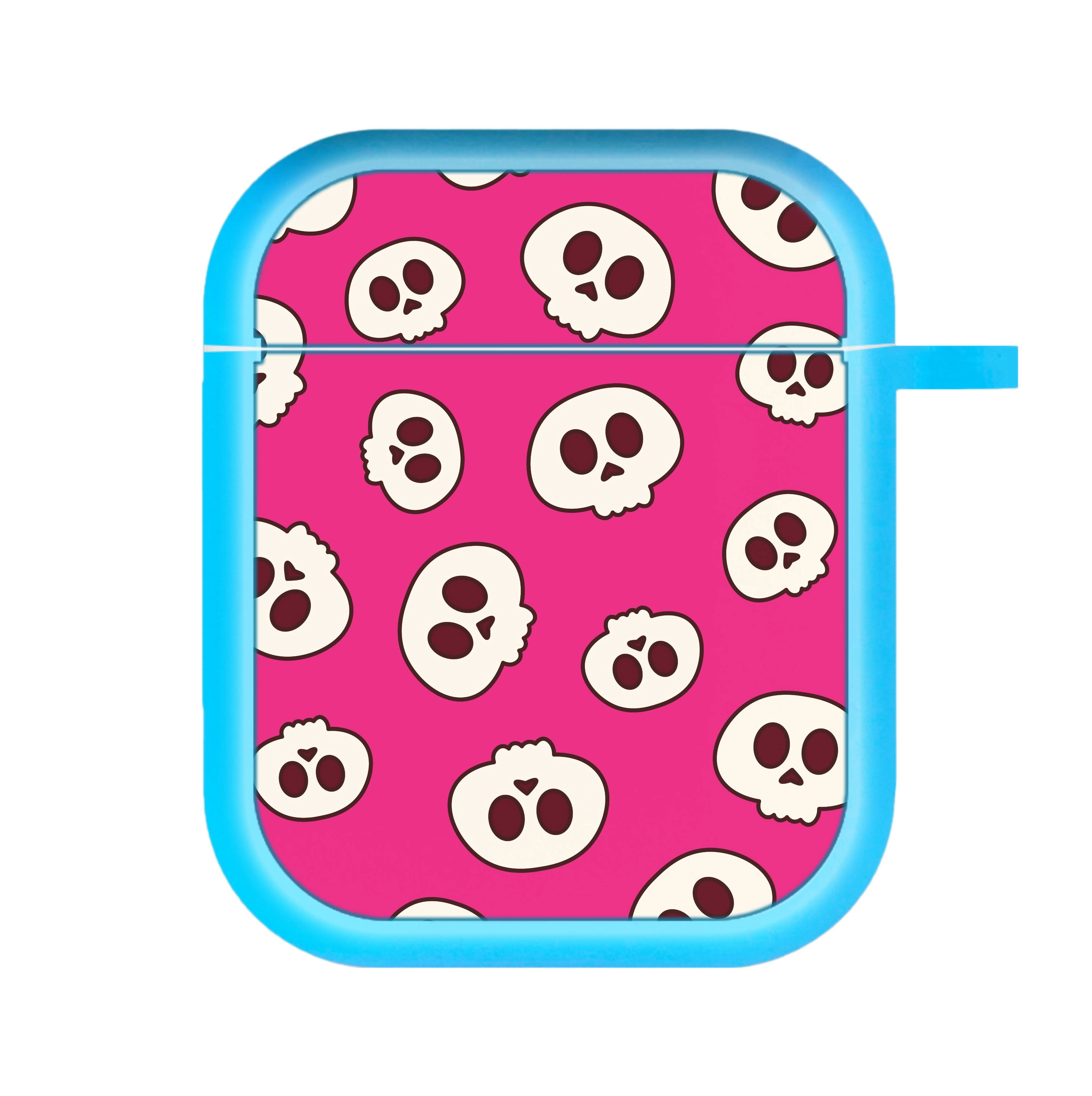Pink Skulls Pattern AirPods Case