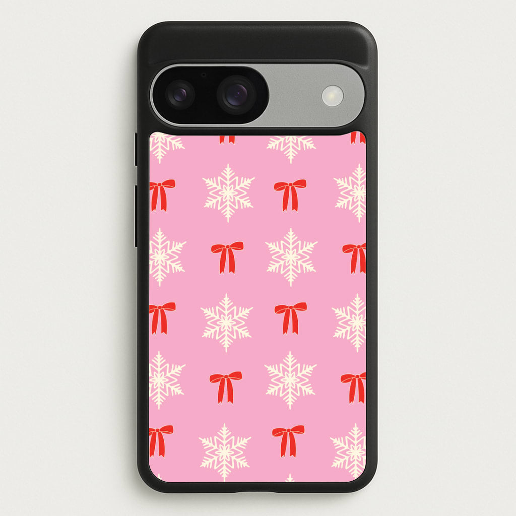 Coquette Bows And Snowflakes Pattern Google Pixel 9 / 9 Pro Case