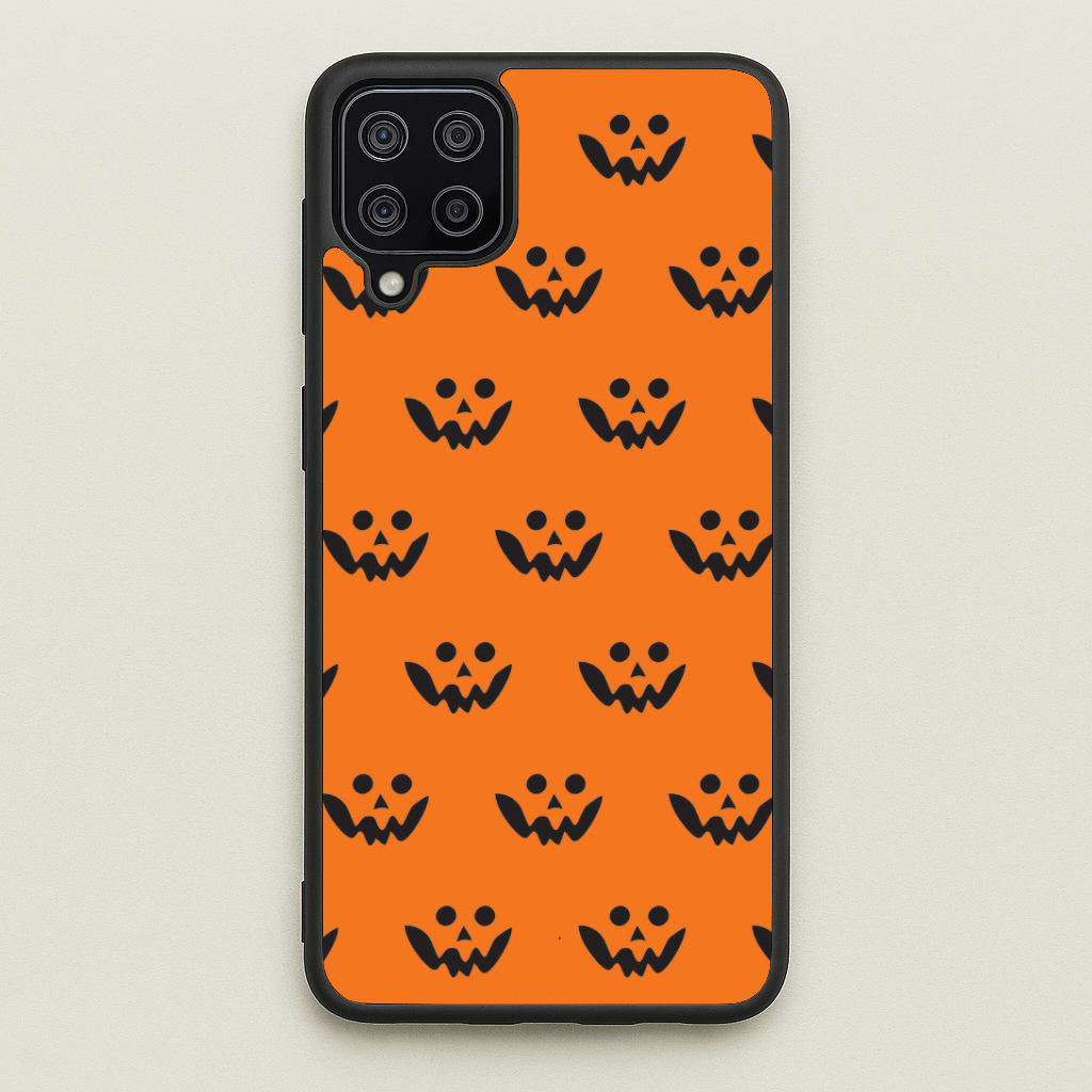 Carved Pumpkin Face Pattern Galaxy A12 Case