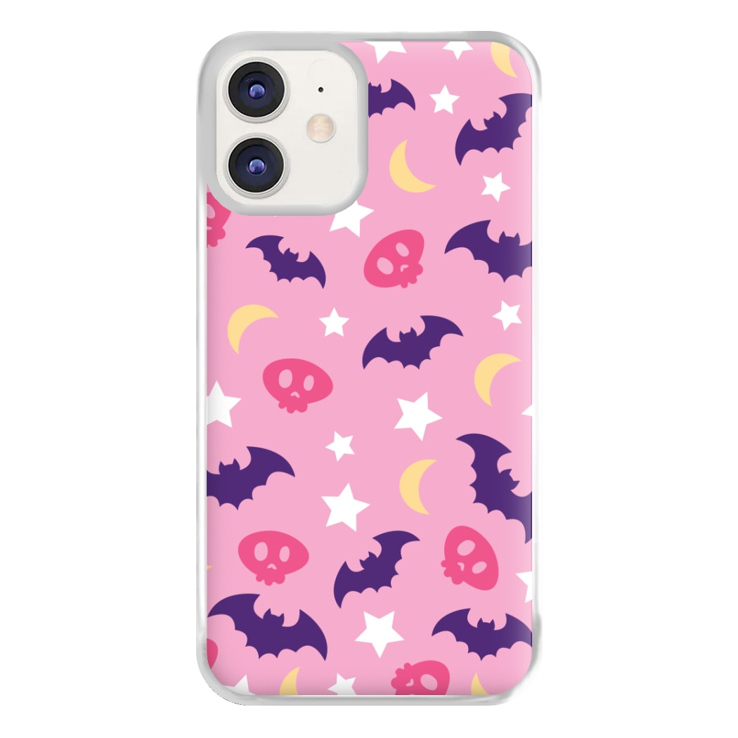 Skull, Bats And Stars Pattern iPhone 12 / 12 Pro Case
