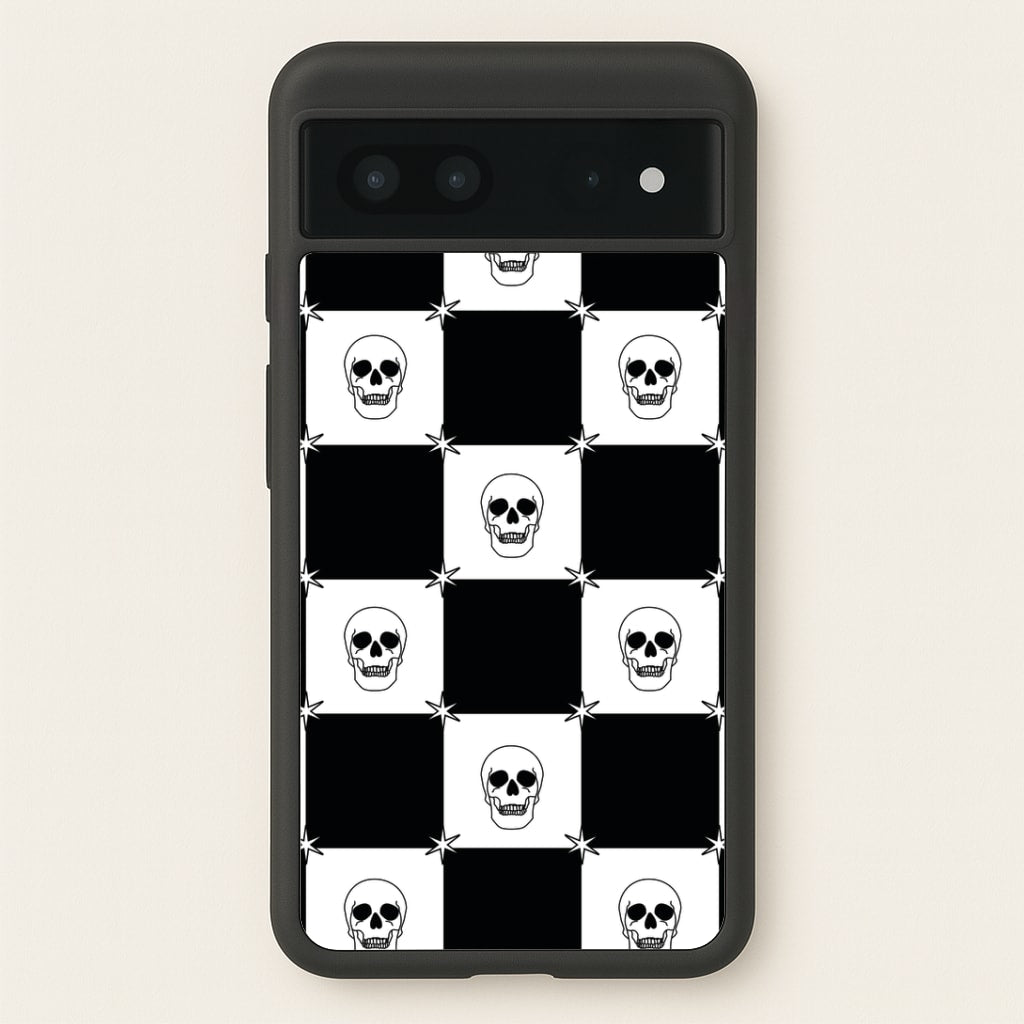 Checkered Skulls Pattern Google Pixel 7 Case