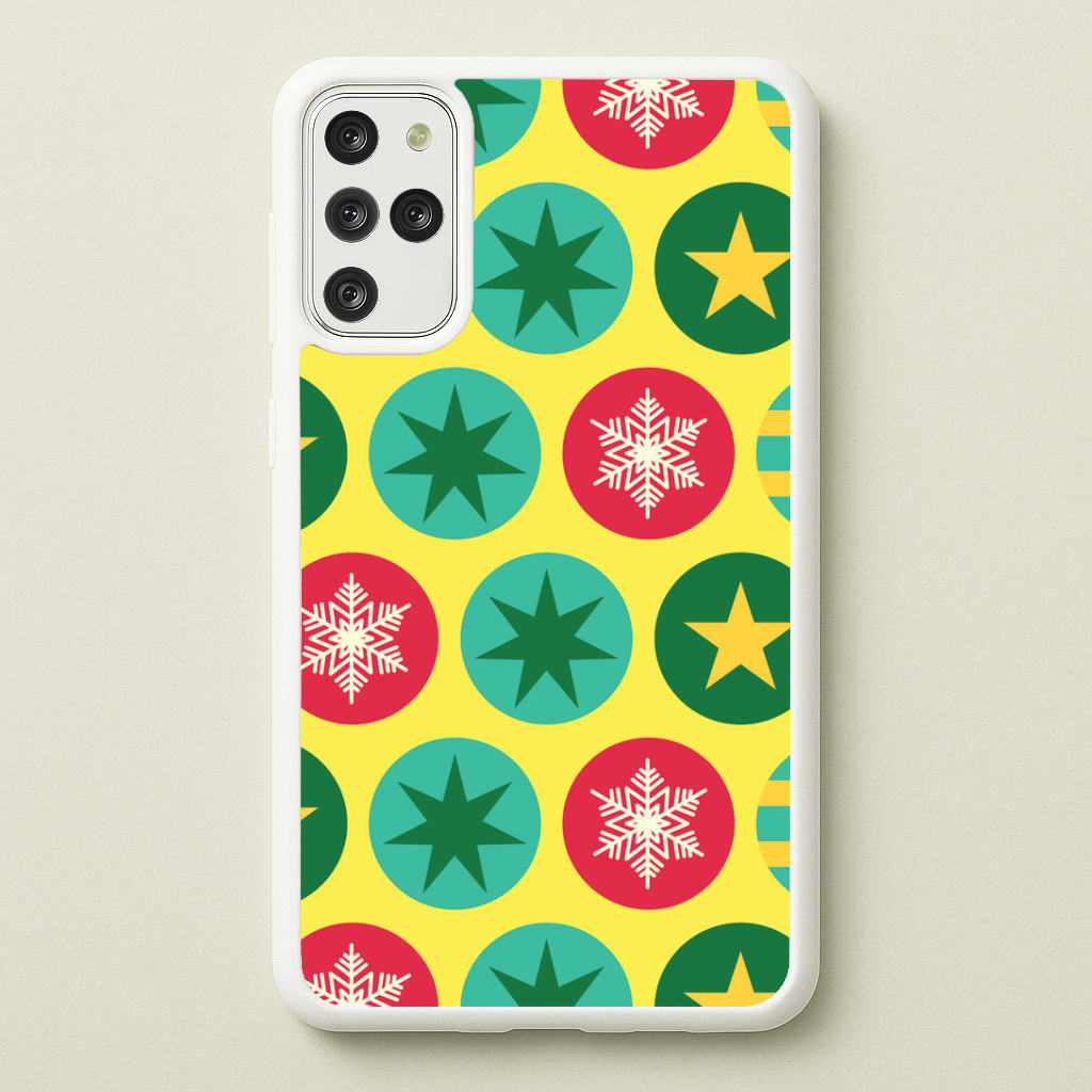 Colourful Abstract Baubles Christmas Pattern Galaxy S20 Plus Case