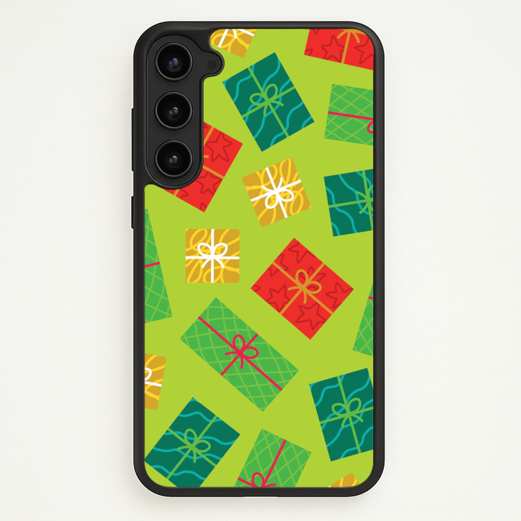 Colourful Abstract Christmas Presents Pattern Galaxy S23 Case