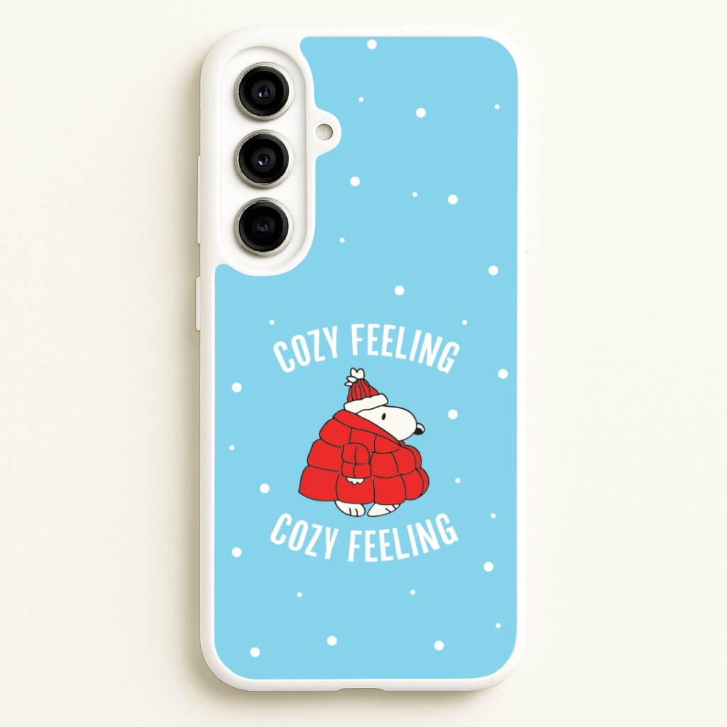 Cozy Feeling Cartoon Beagle Puffer Jacket Galaxy A56 Case