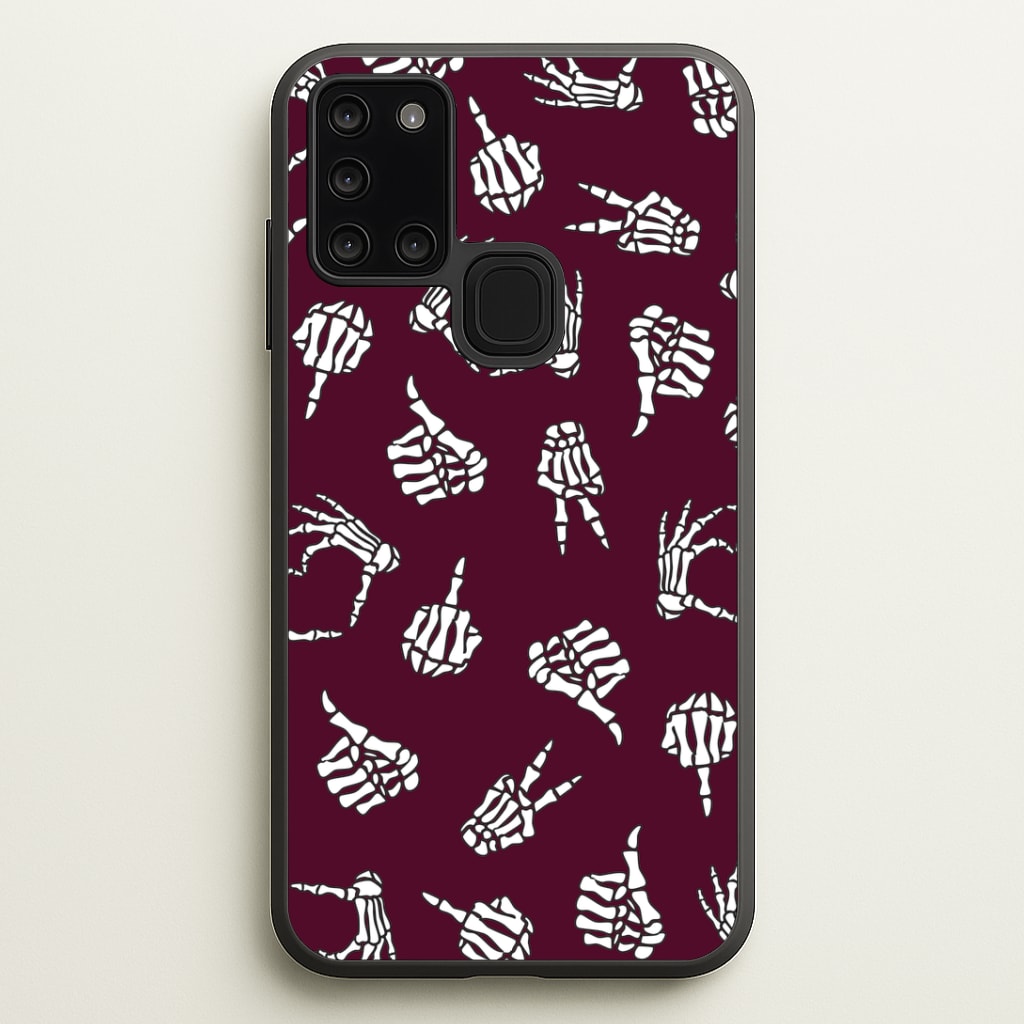 Skeleton Hands Pattern Galaxy A21s Case