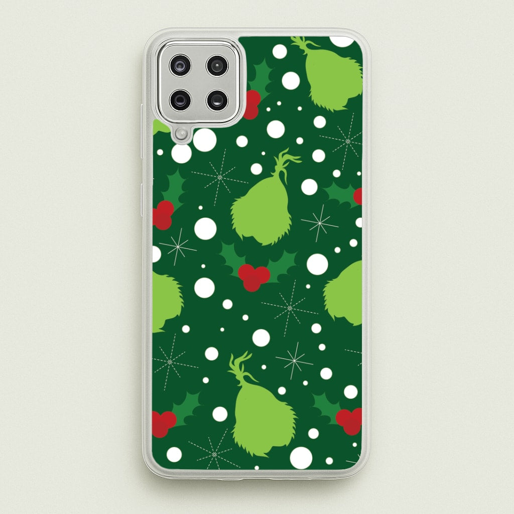 Green Creature Christmas Pattern Galaxy A12 Case