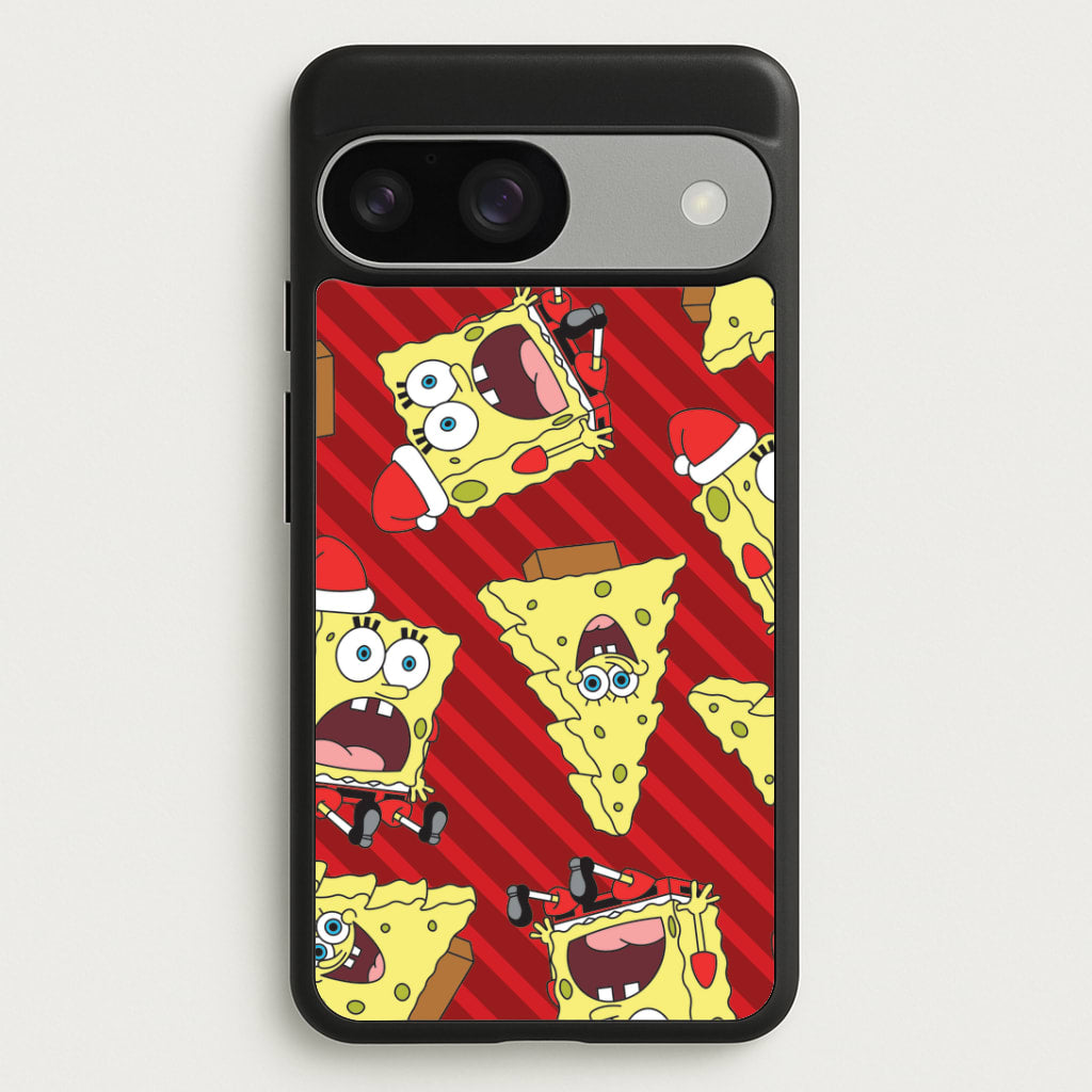 Christmas Cartoon Sponge Stripes Pattern Google Pixel 9 / 9 Pro Case
