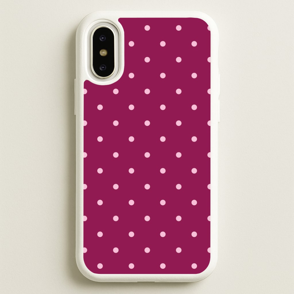 Raspberry Polka Dots iPhone X / XS Case