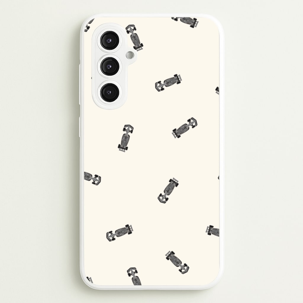 Race Cars Pattern Off White Galaxy S23FE Case