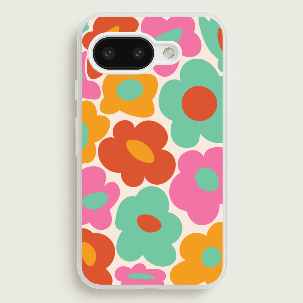 Abstract Trippy Retro Flowers Google Pixel 9a Case