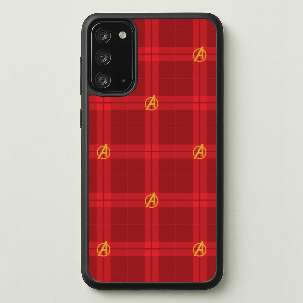 Superhero Team Red Tartan Pattern Galaxy Note 20 Case
