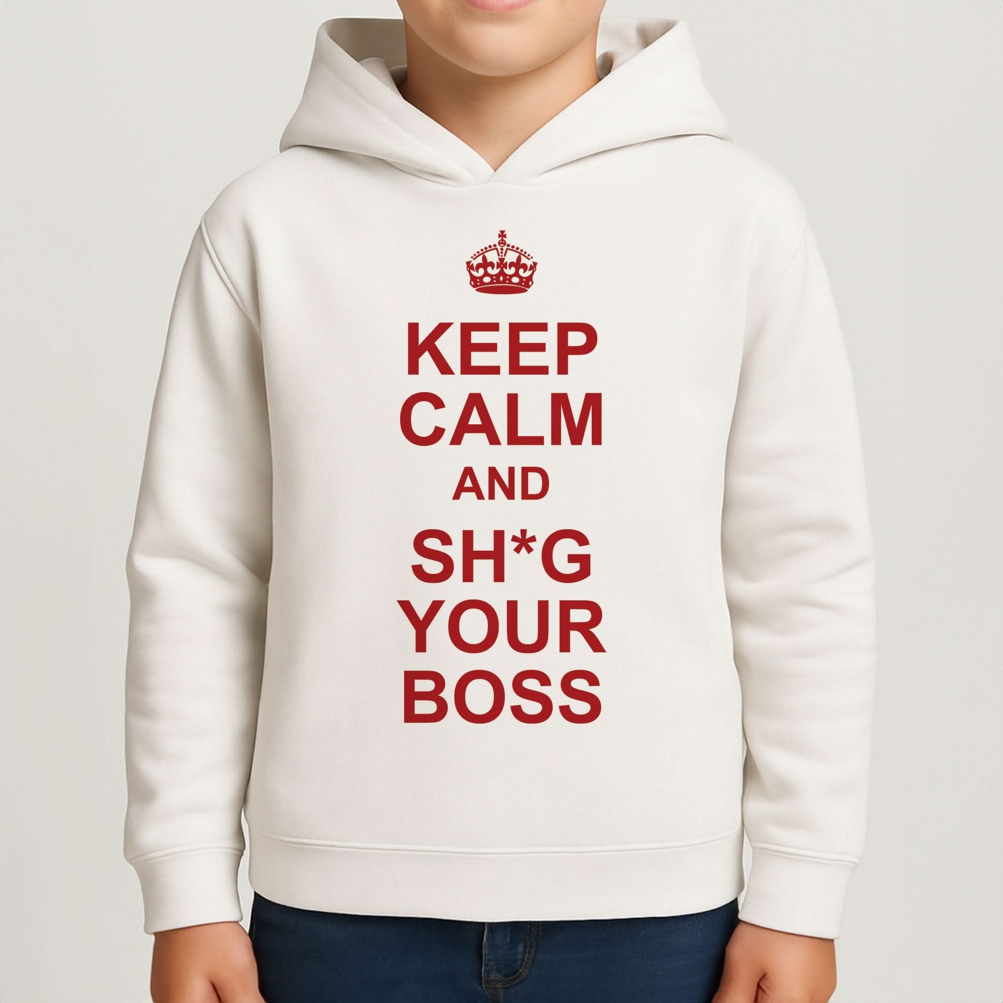 Keep Calm With Your Boss Boys Hoodie