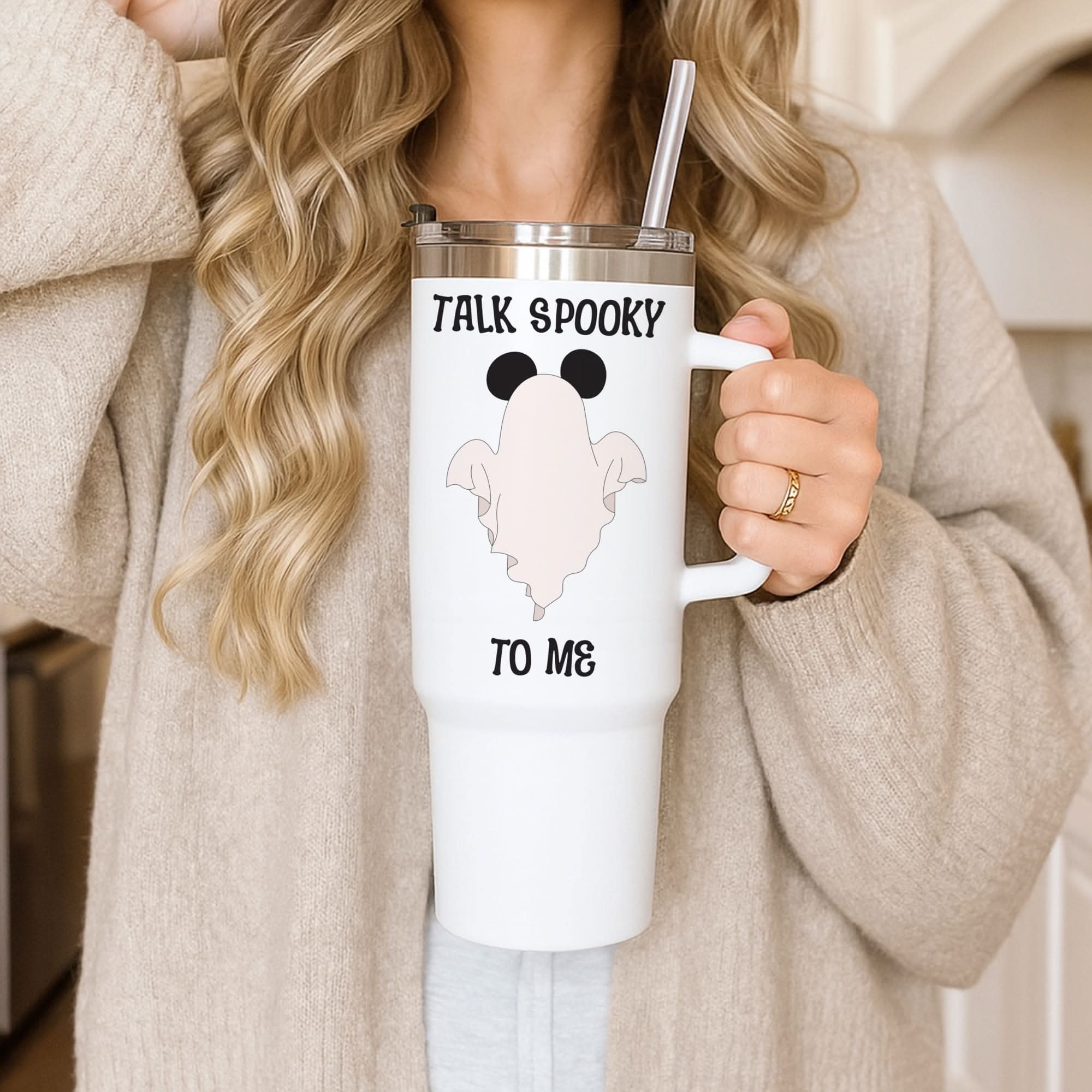 Talk Spooky To Me Mouse Ghost Tumbler