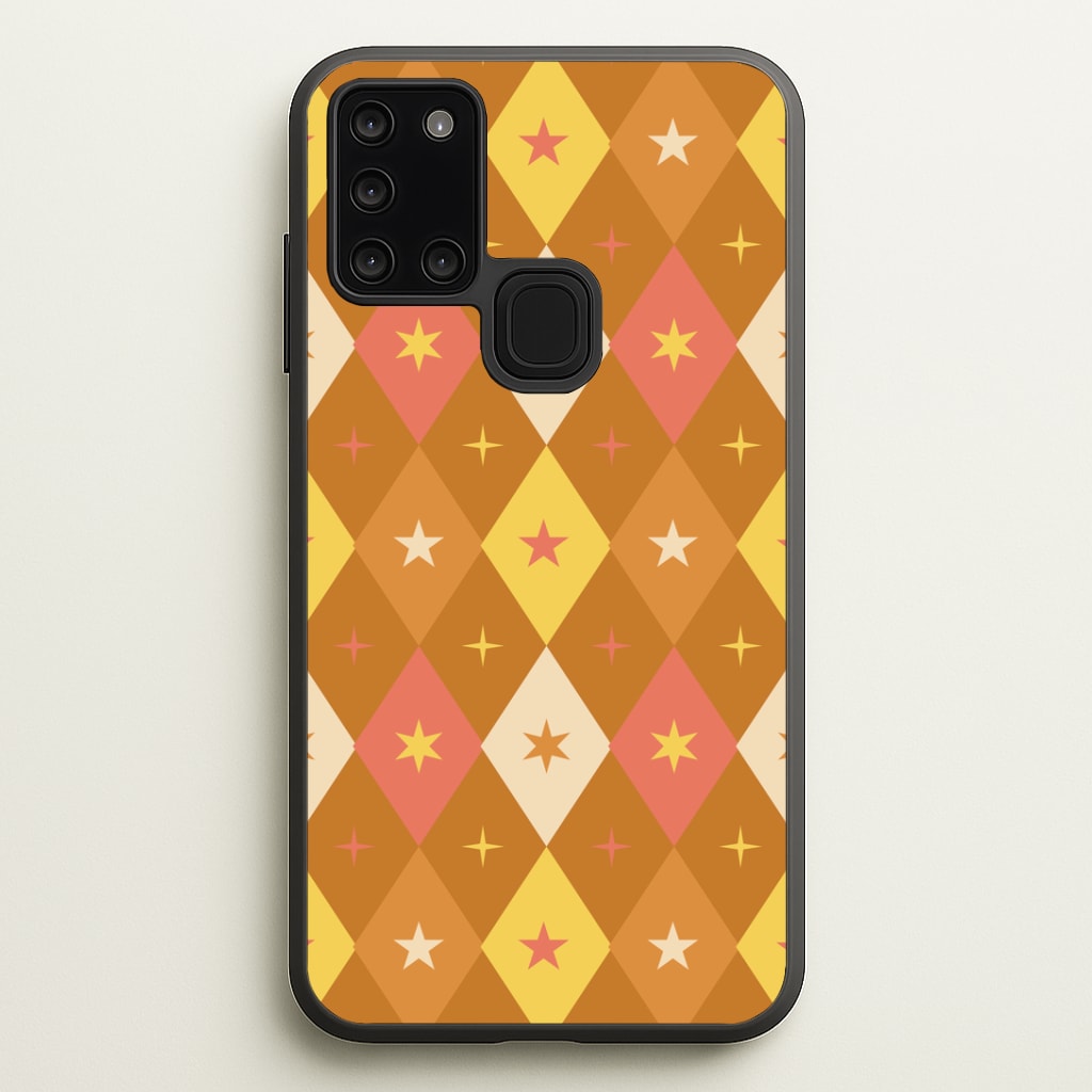 Retro Christmas Argyle Pattern Galaxy A21s Case
