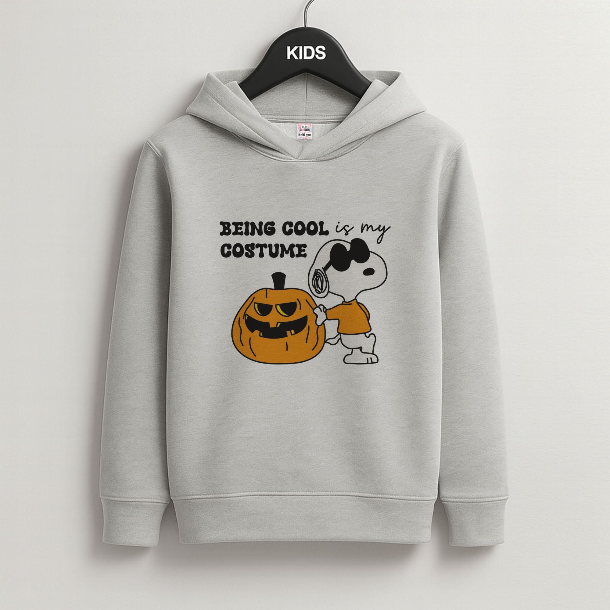 Being Cool Is My Costume Grey Kids Hoodie
