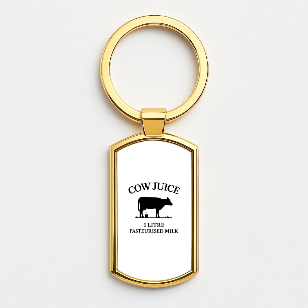 Cow Juice Gold Keyring