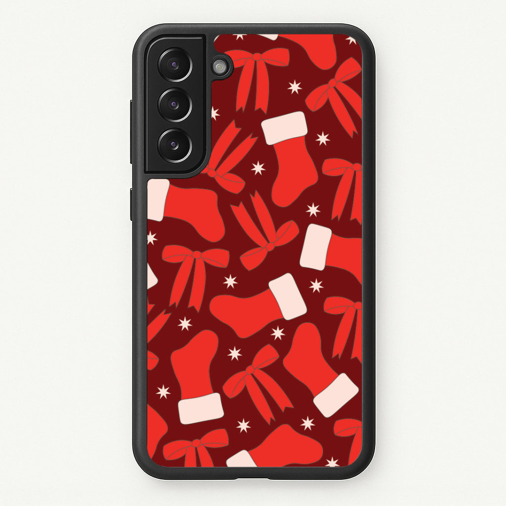 Stockings And Bows Pattern Galaxy S21FE Case
