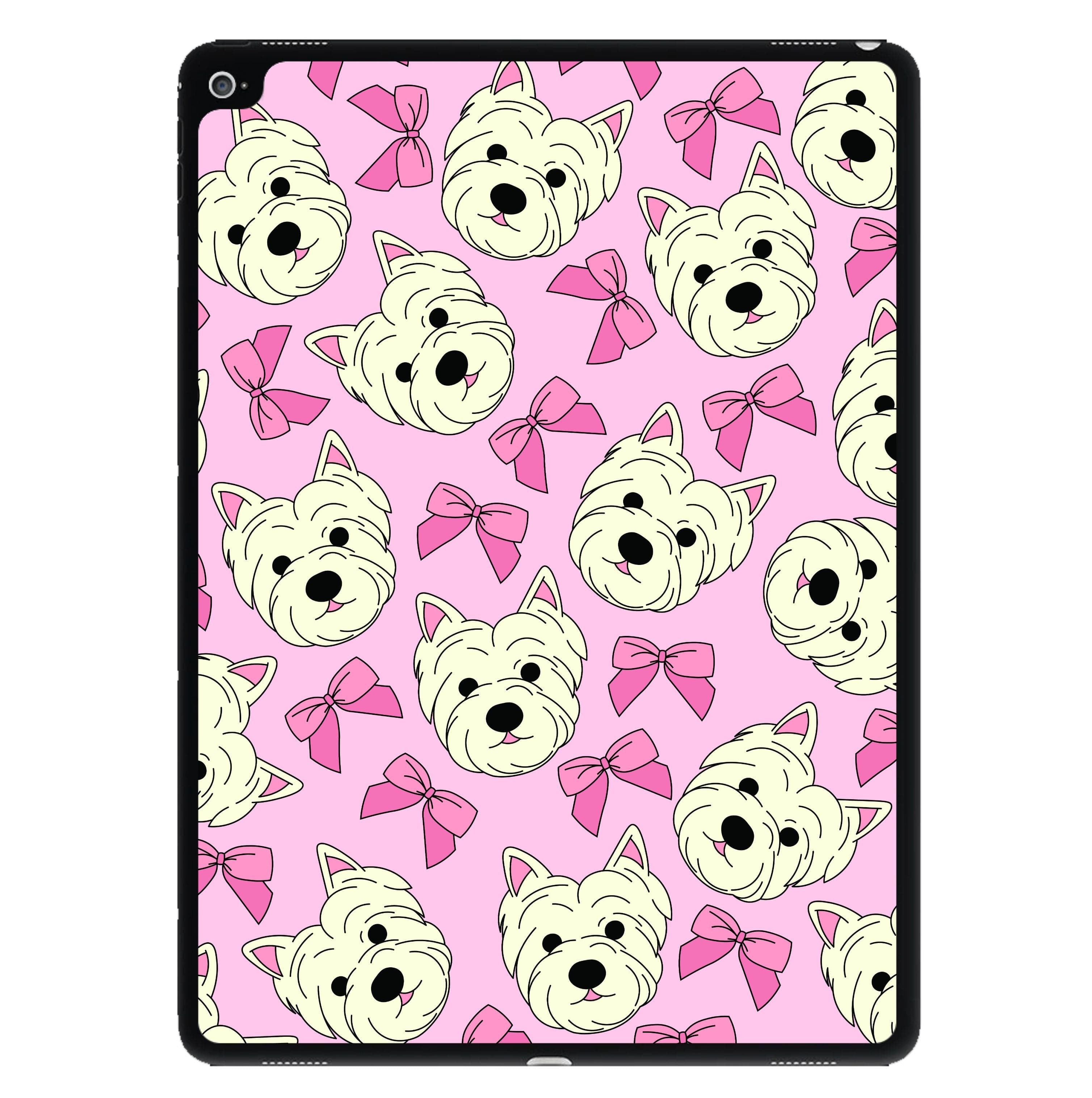 Cute Terrier And Bows Pattern iPad Case