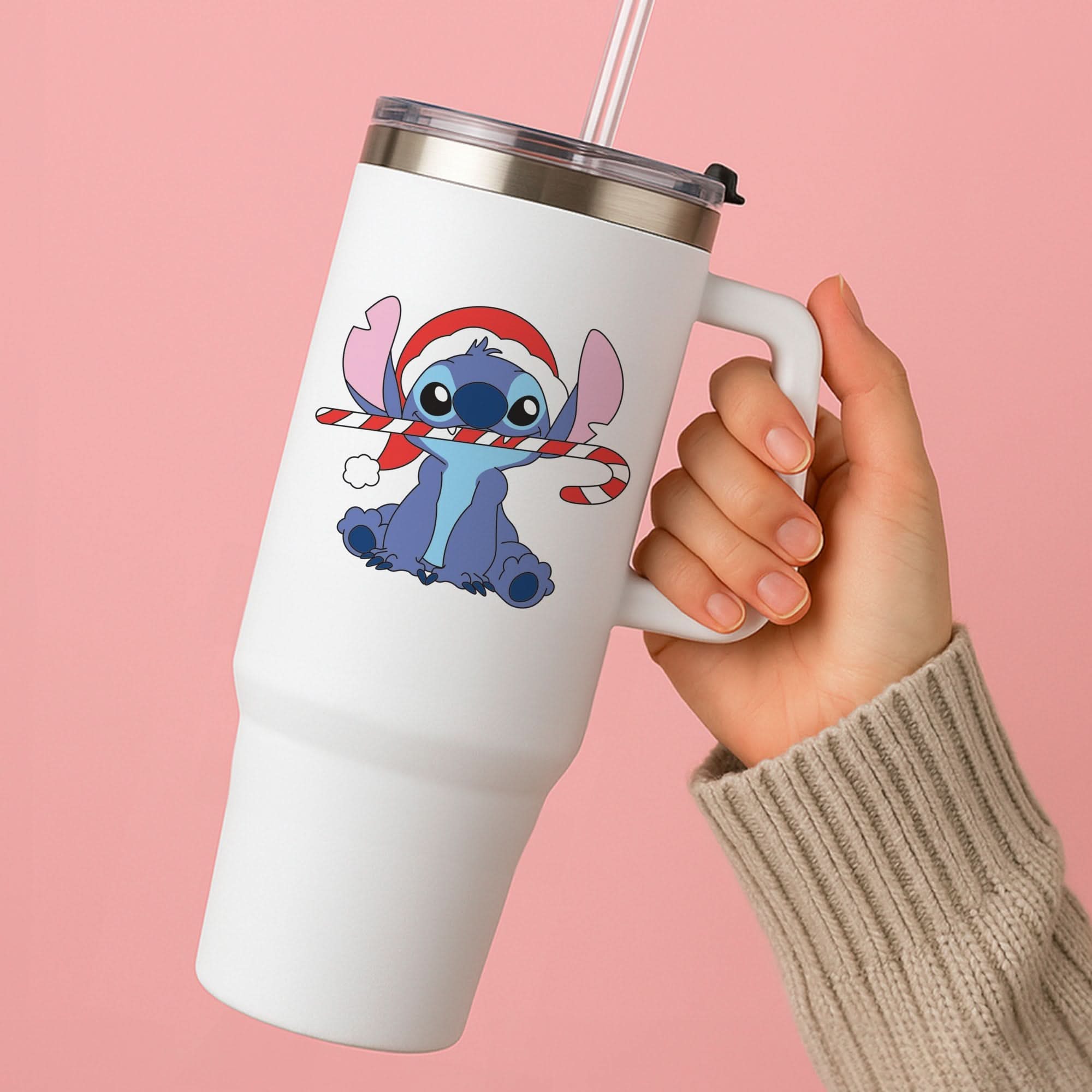 Cute Blue Alien Candycane Tumbler
