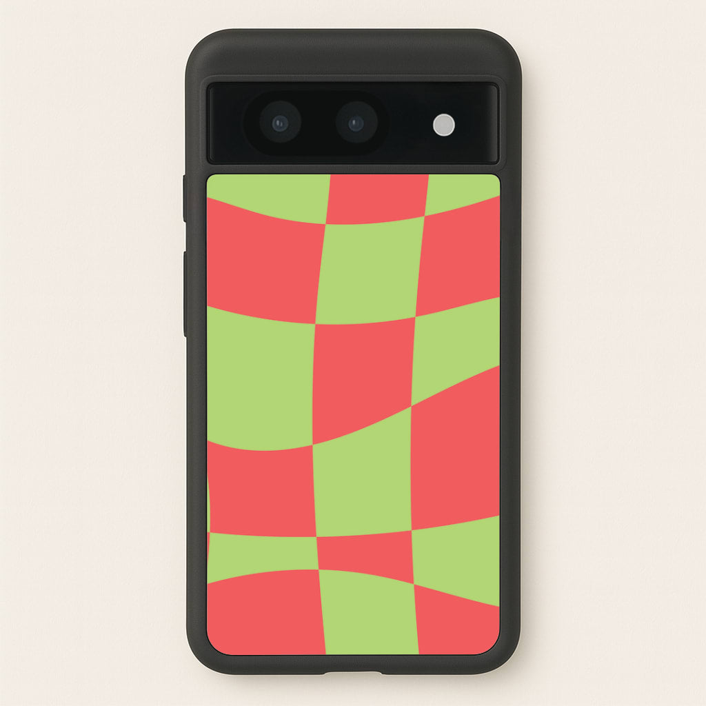 Abstract Red And Green Christmas Pattern Google Pixel 8a Case