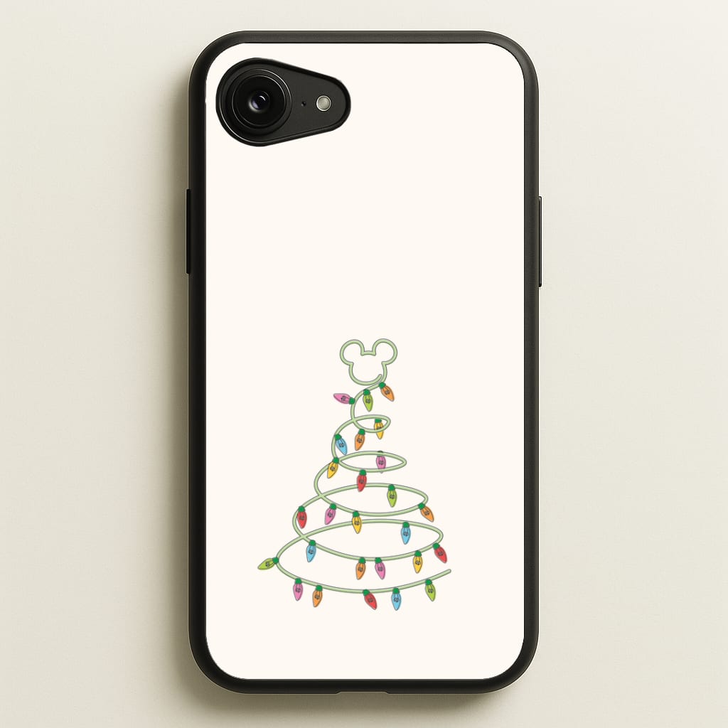 Cartoon Mouse Christmas Tree Lights iPhone 16e Case