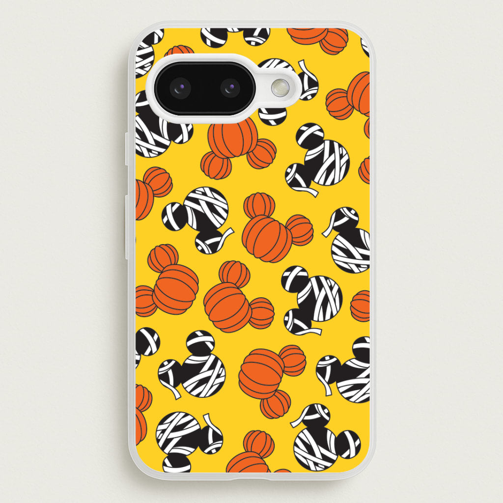 Pumpkin And Mummy Mouse Pattern Google Pixel 9a Case