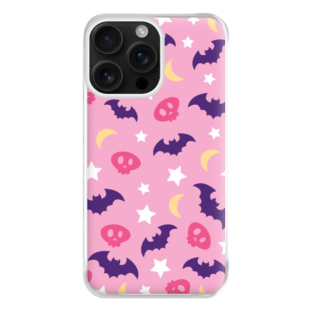 Skull, Bats And Stars Pattern iPhone 16 Pro Max Case