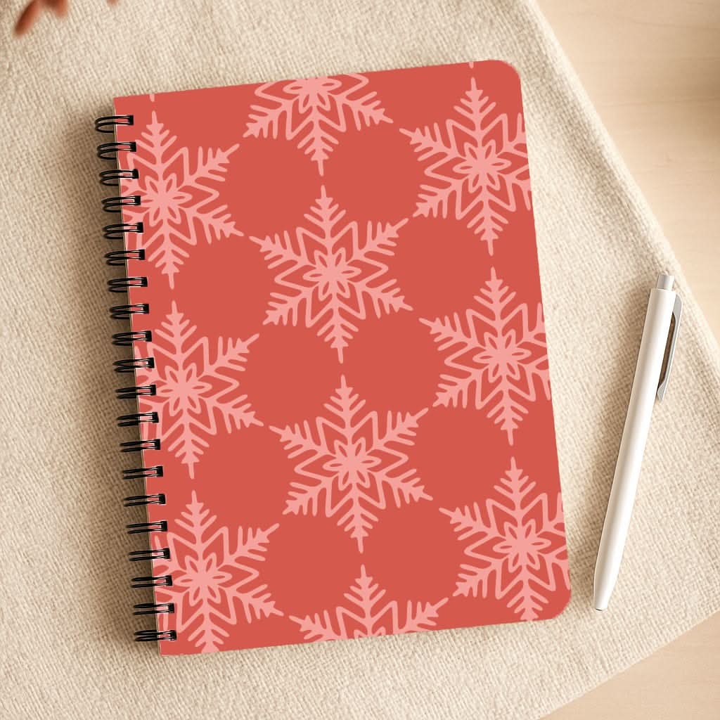 Red Giant Snowflakes Christmas Pattern Notepad