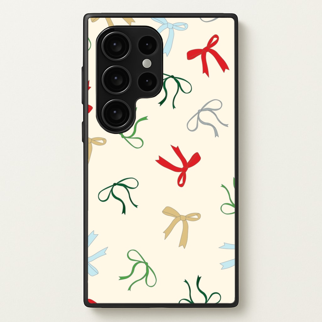 Coquette Christmas Bows Pattern Galaxy S24 Ultra Case