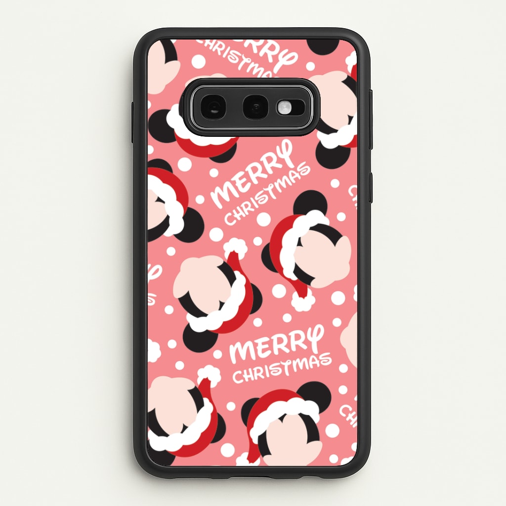 Merry Christmas Cartoon Mouse Pattern Galaxy S10e Case