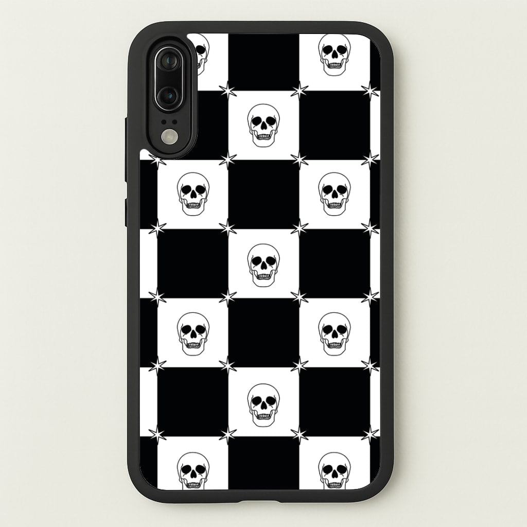 Checkered Skulls Pattern Huawei P20 Case