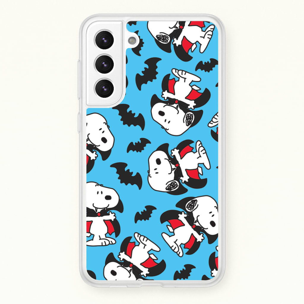 Cartoon Beagle Vampire And Bats Pattern Galaxy S21 Case