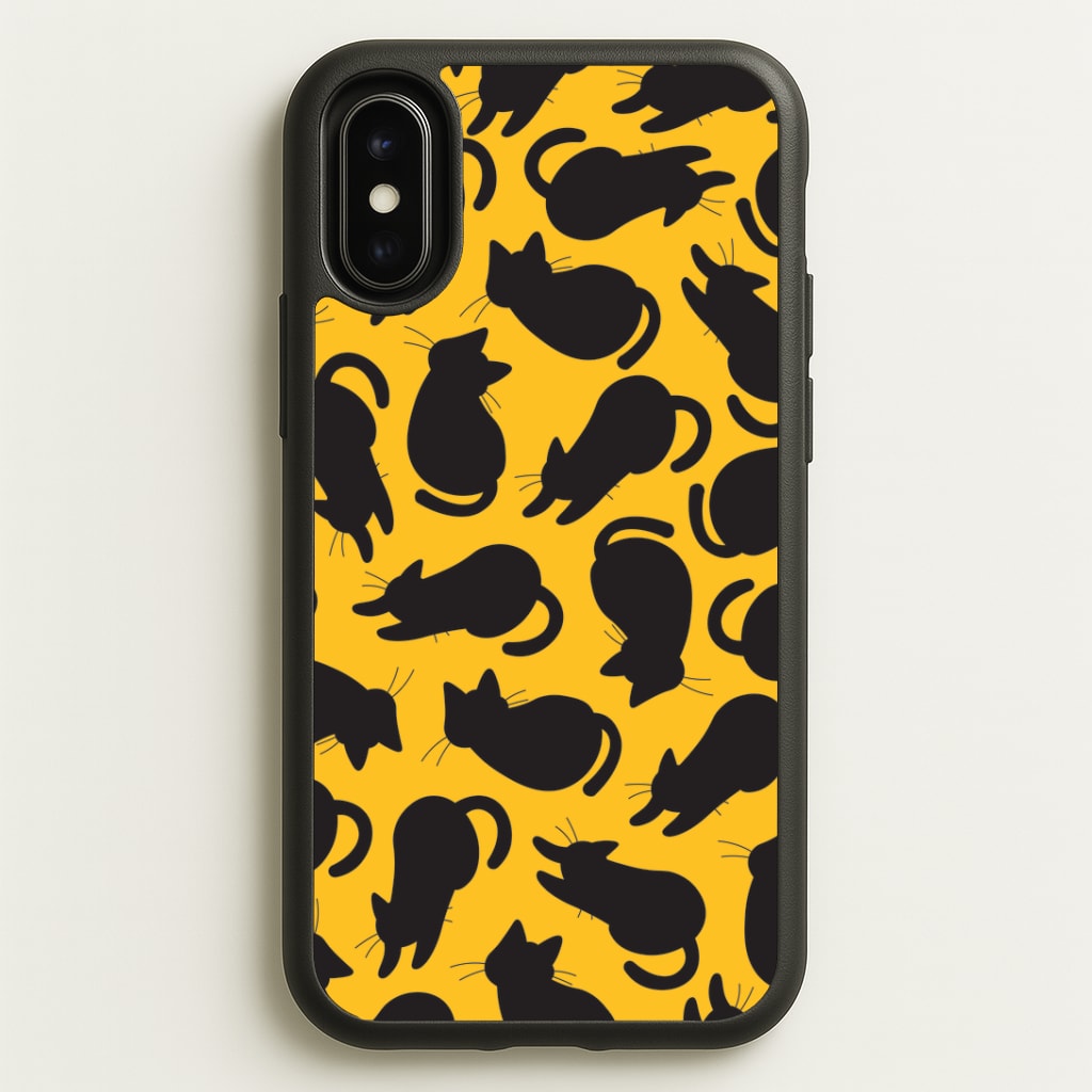 Black Cat Silhouettes Pattern iPhone X / XS Case