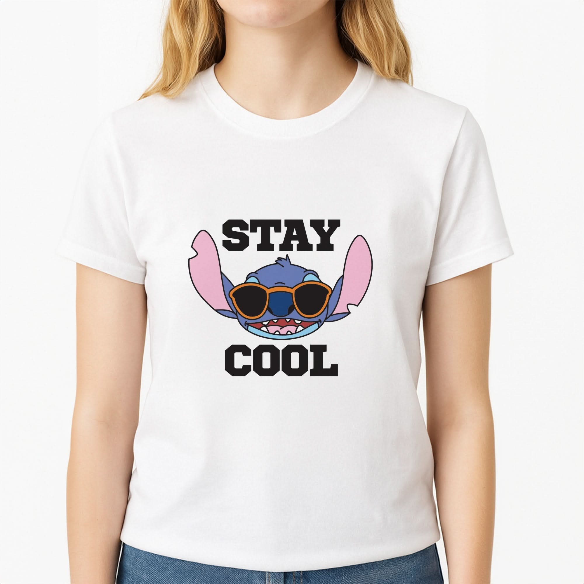 Stay Cool Blue Alien Womens T-Shirt