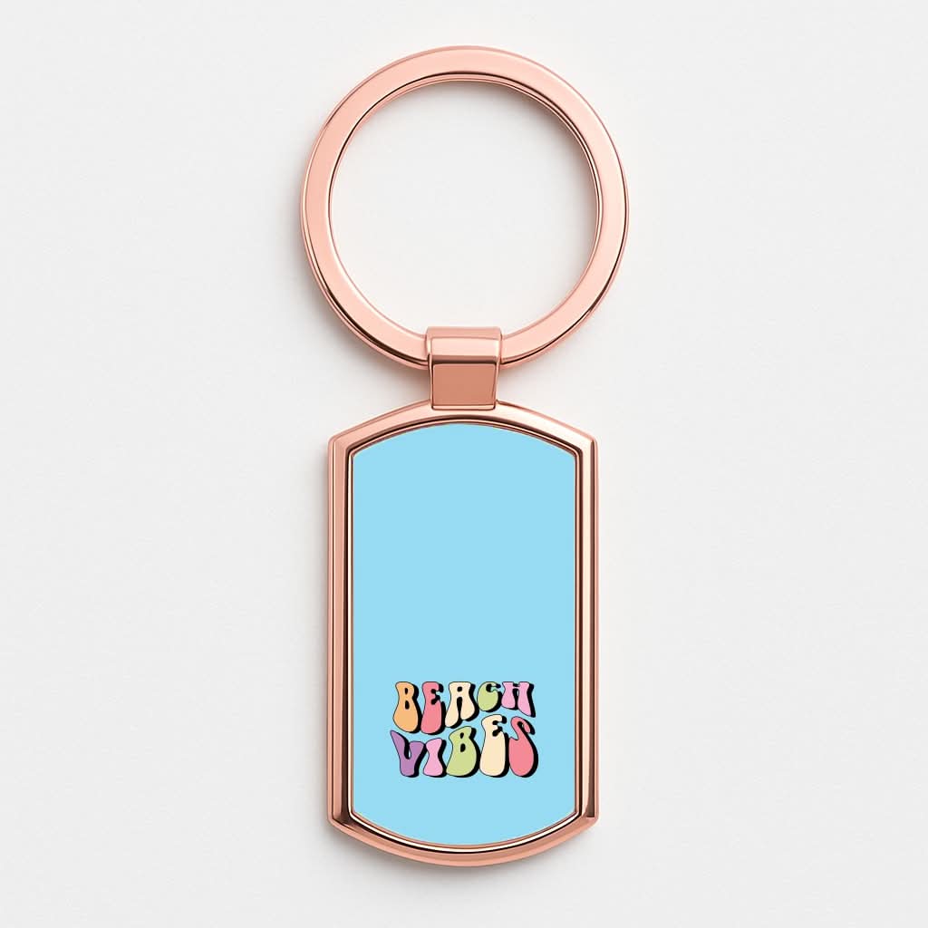 Pastel Beach Vibes Rose Gold Keyring