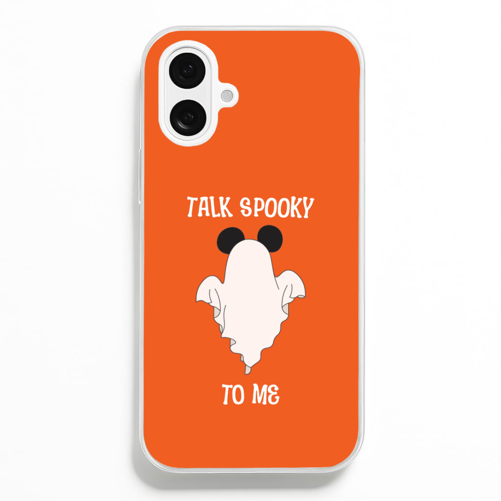 Talk Spooky To Me Mouse Ghost iPhone 16 Plus Case